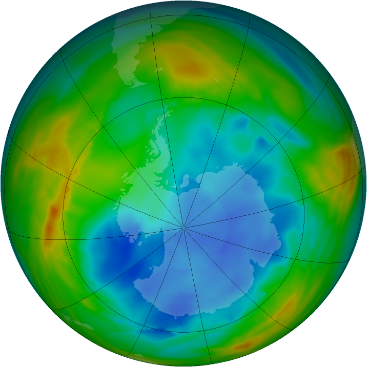 Antarctic ozone map for 27 July 2007